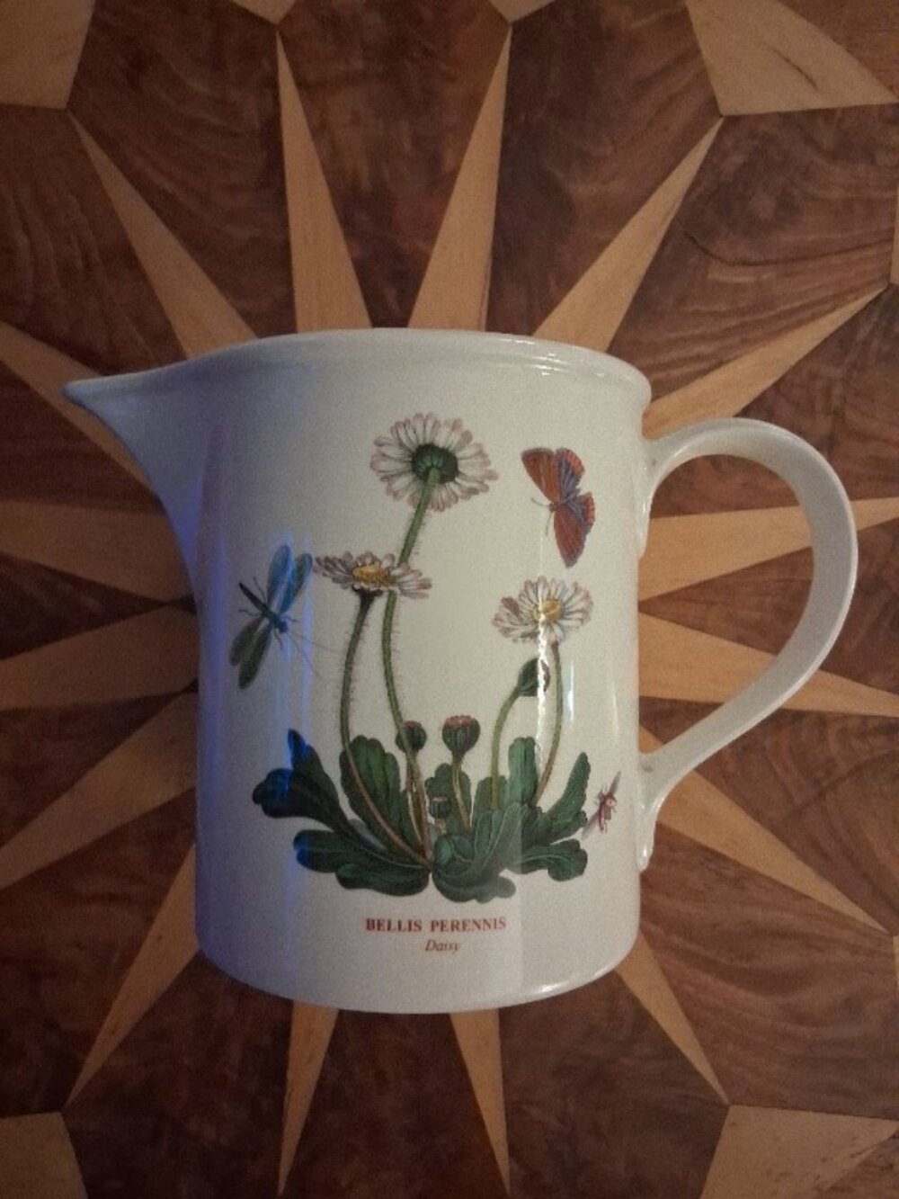 Vintage Port Meirion Botanic Garden 40 oz. Pansy & Daisy Drum Jug ~Discontinued